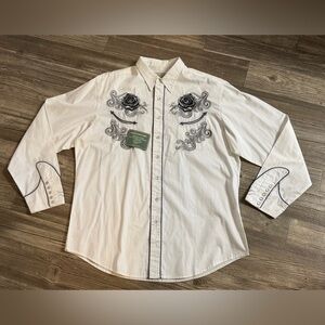 Men's White Embroidered Shirt